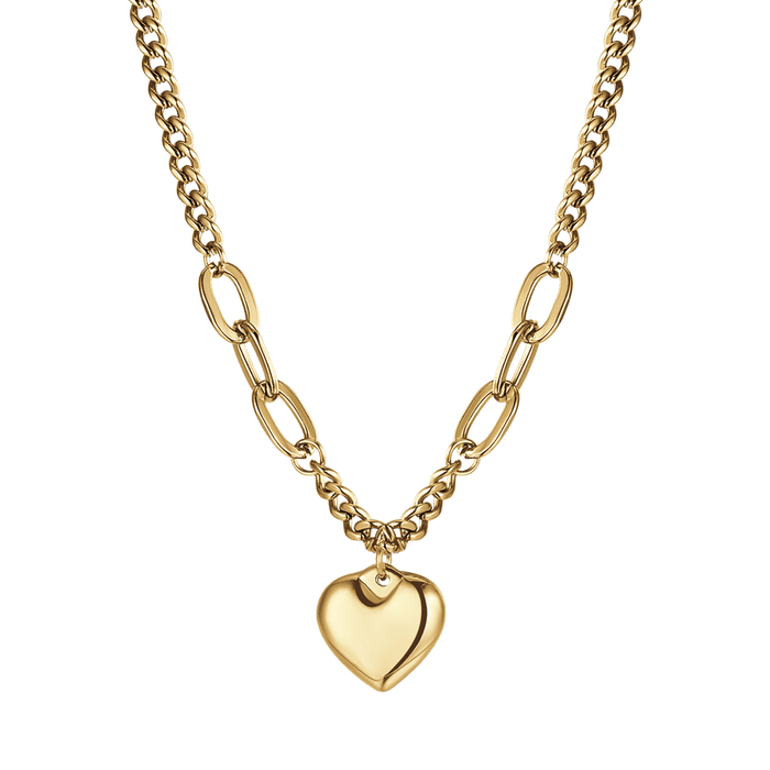 COLLANA DONNA IN ACCIAIO IP GOLD CON CUORE PENDENTE