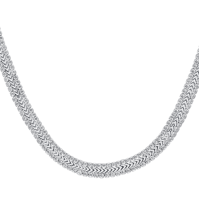 WOMEN'S TENNIS NECKLACE IN STEEL WITH WHITE CRYSTALS