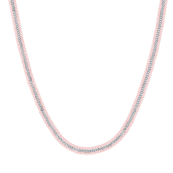 WOMEN'S TENNIS NECKLACE IN STEEL WITH PINK CRYSTALS