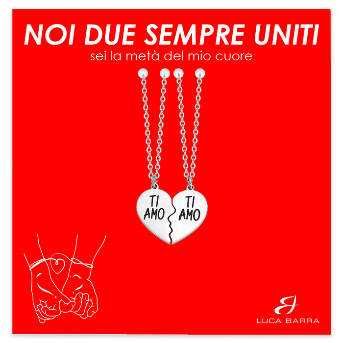 COUPLE NECKLACE IN STEEL I LOVE YOU