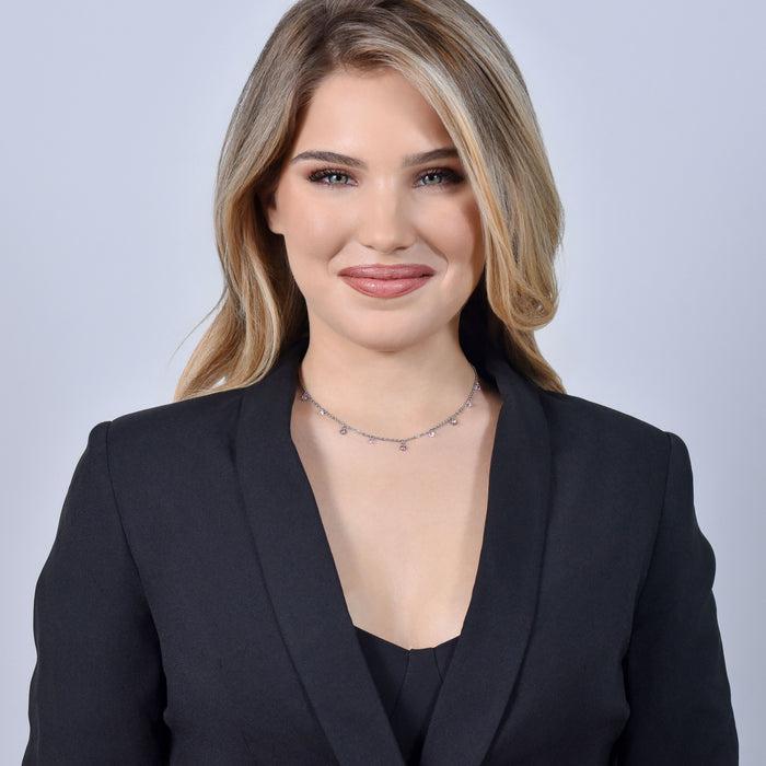 COLLANA DONNA IN ACCIAIO CRISTALLI ROSA