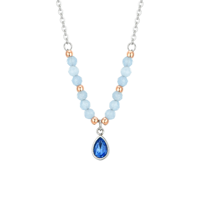 COLLANA DONNA IN ACCIAIO AGATA AZZURRA