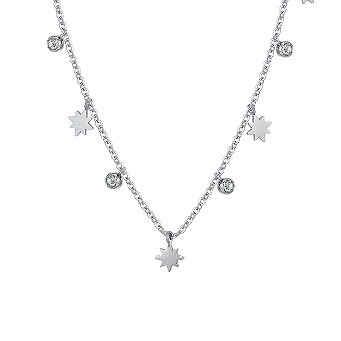 COLLIER FEMME EN ACIER SISSI STAR ET CRISTAUX