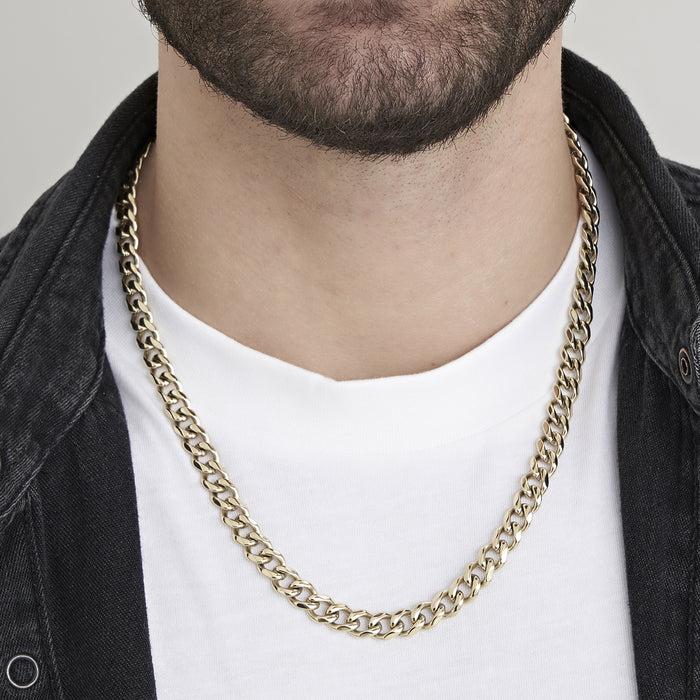UNISEX STEEL NECKLACE WITH 9 MM CHAIN LINK