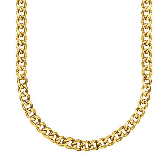 COLLANA UNISEX IN ACCIAIO CON MAGLIA CATENA 9 MM