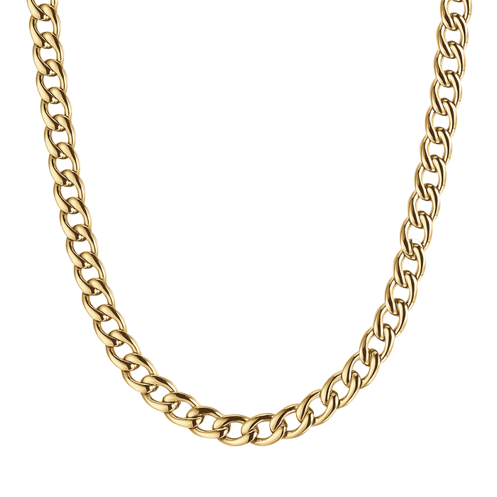 COLLANA UOMO IN ACCIAIO CON MAGLIA GROUMETTE 9 MM