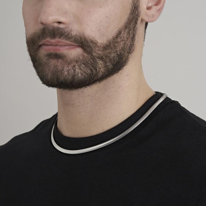 MEN'S SNAKE NECKLACE IN STEEL