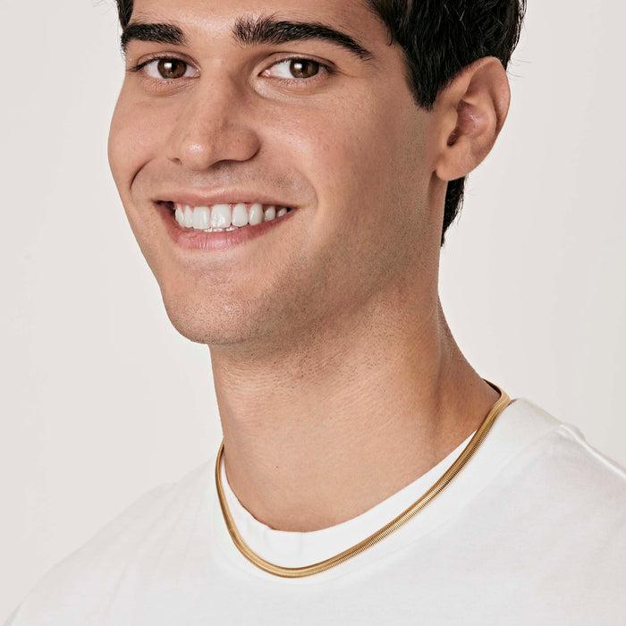 MEN'S SNAKE NECKLACE IN STEEL