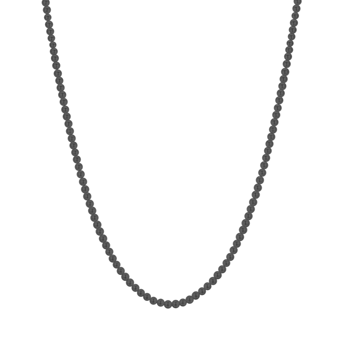 COLLANA UOMO IN ACCIAIO CON PERLE NERE
