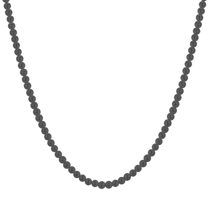 COLLANA UOMO IN ACCIAIO CON PERLE NERE
