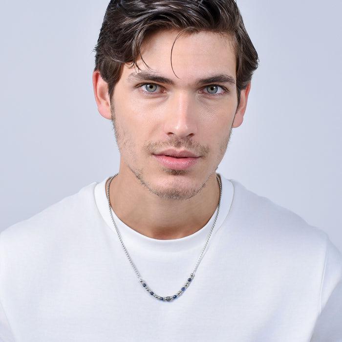 MEN'S NECKLACE IN BLUE SODALITE STEEL