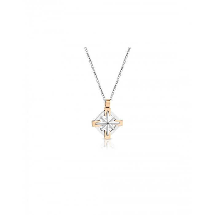 Pendant choker with two-tone compass rose br black 0.01