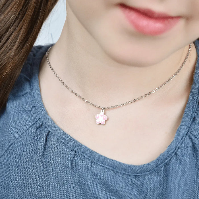 CHILDREN'S STEEL NECKLACE WITH FLOWER