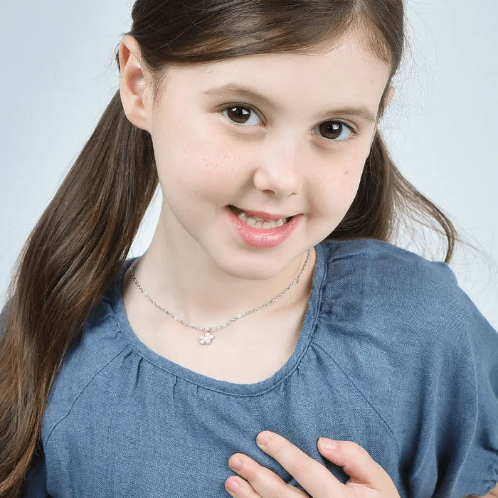 CHILDREN'S STEEL NECKLACE WITH FLOWER