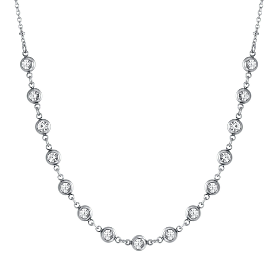 COLLANA DONNA IN ACCIAIO CON CRISTALLI BIANCHI