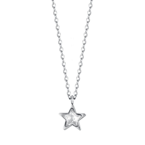 COLLANA DONNA IN ACCIAIO CON STELLA PUNTO LUCE BIANCO