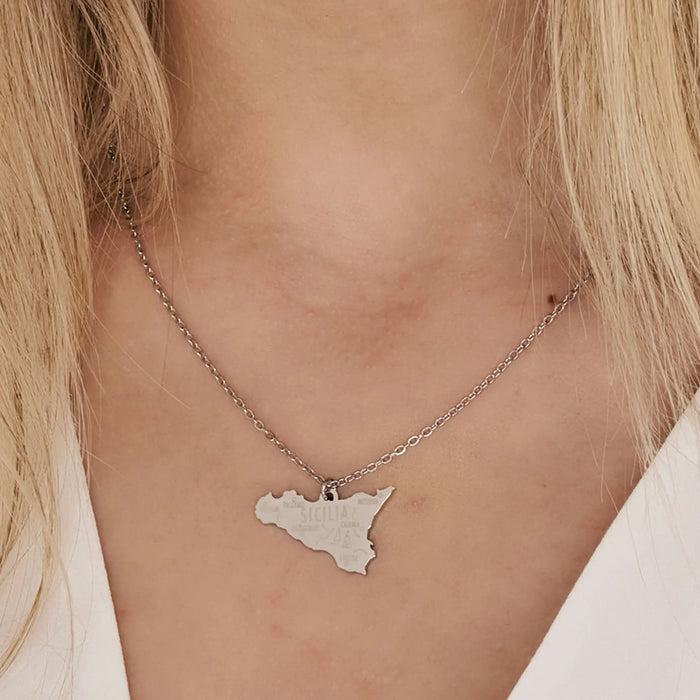 COLLIER FEMME EN ACIER SICILE