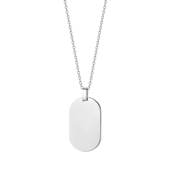 COLLIER HOMME EN ACIER AVEC PLAQUE PERSONNALISABLE