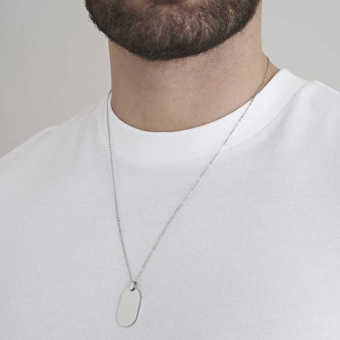 COLLIER HOMME EN ACIER AVEC PLAQUE PERSONNALISABLE