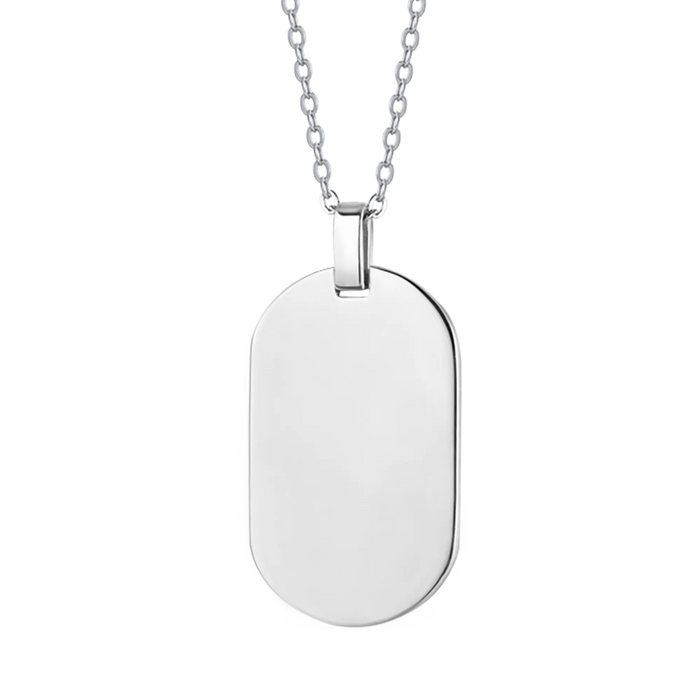 COLLIER HOMME EN ACIER AVEC PLAQUE PERSONNALISABLE