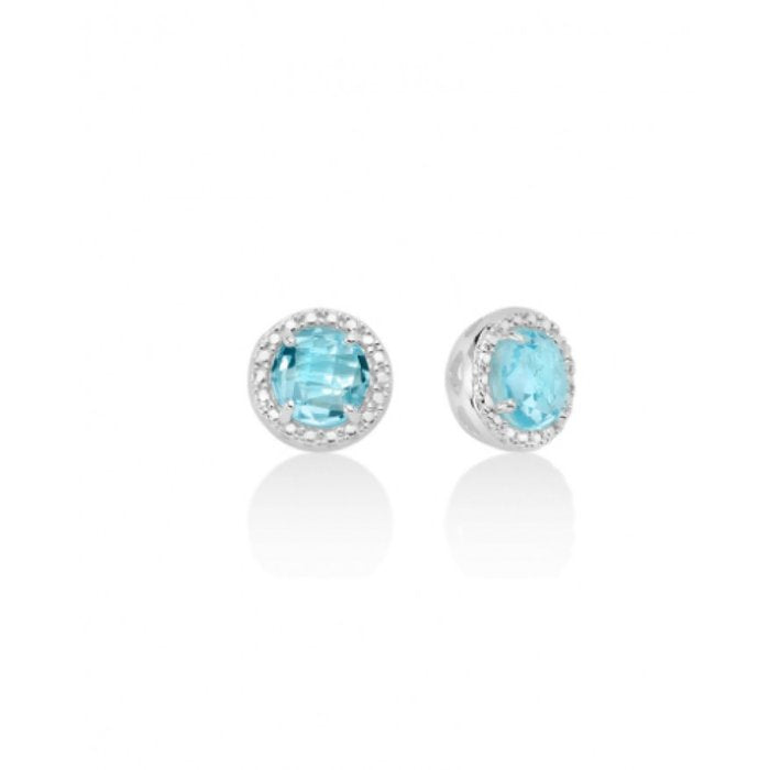 Boucles d'oreilles en topaze bleue