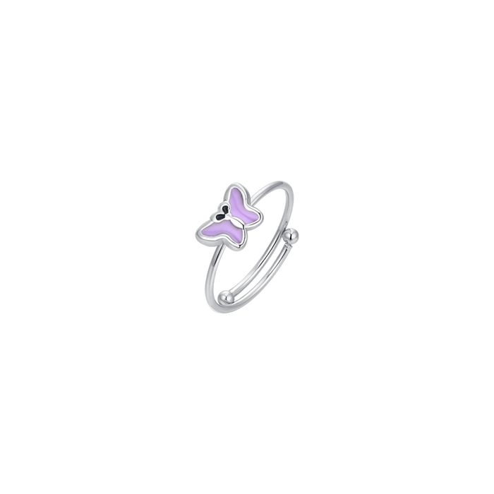 PURPLE ENAMEL STEEL RING FOR GIRLS