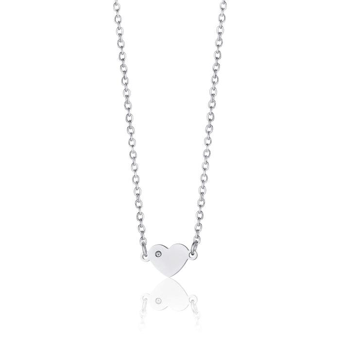 GIRL'S NECKLACE IN STEEL WITH HEART