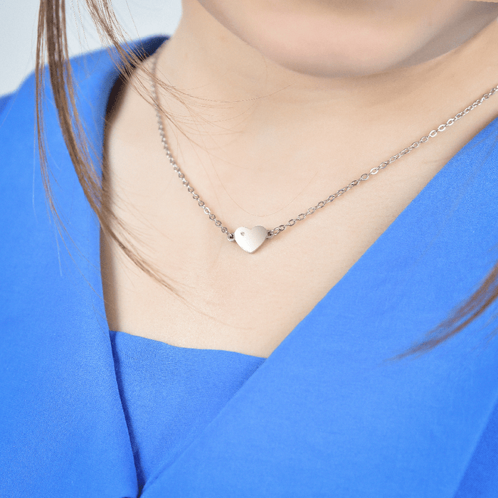 GIRL'S NECKLACE IN STEEL WITH HEART