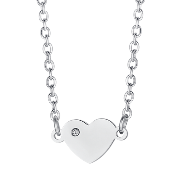 GIRL'S NECKLACE IN STEEL WITH HEART