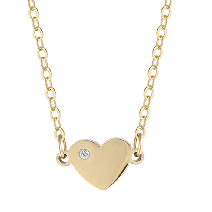 GIRL'S NECKLACE IN STEEL WITH HEART