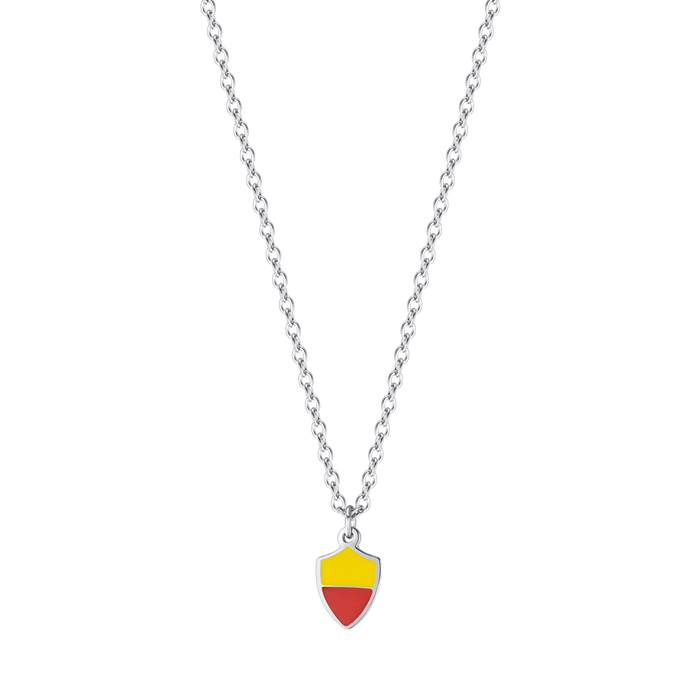 CHILDREN'S NECKLACE IN STEEL WITH YELLOW AND RED ENAMEL