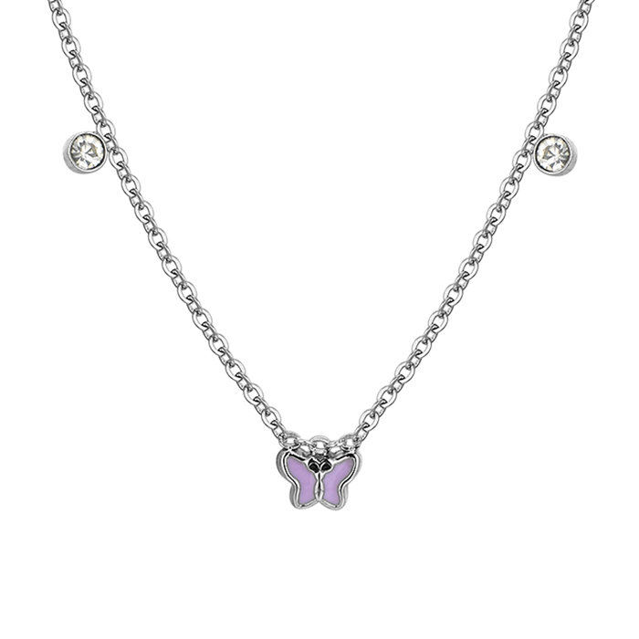 PURPLE ENAMEL STEEL CHILDREN'S NECKLACE