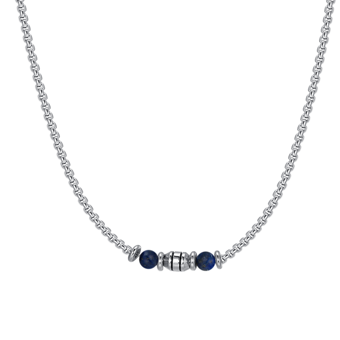 CHILDREN'S NECKLACE IN STEEL WITH BLUE STONES