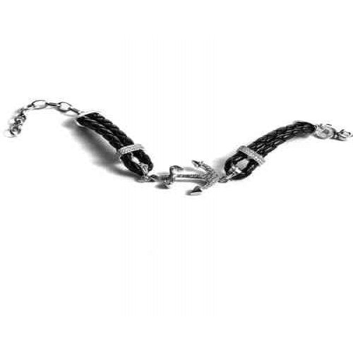 Bracelet ancre en cuir