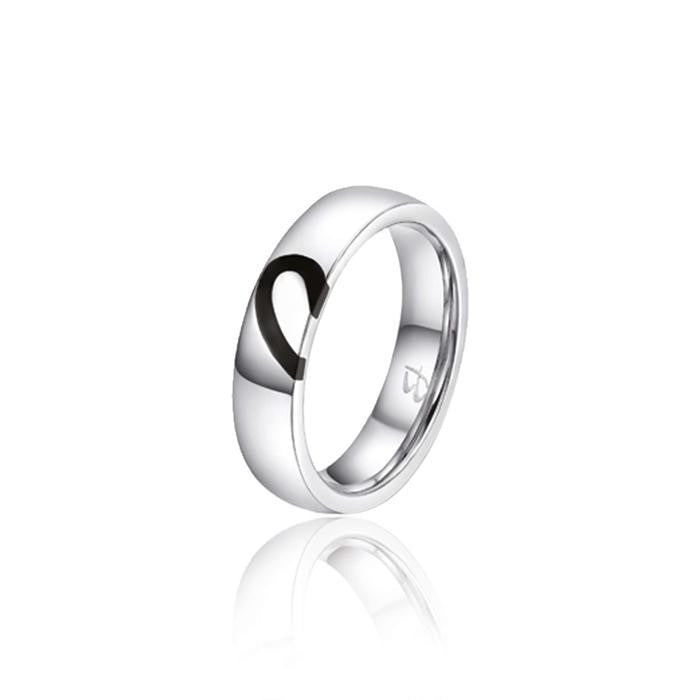 Anello In Acciaio Con Smalto Nero Da Unire Al Modello An134