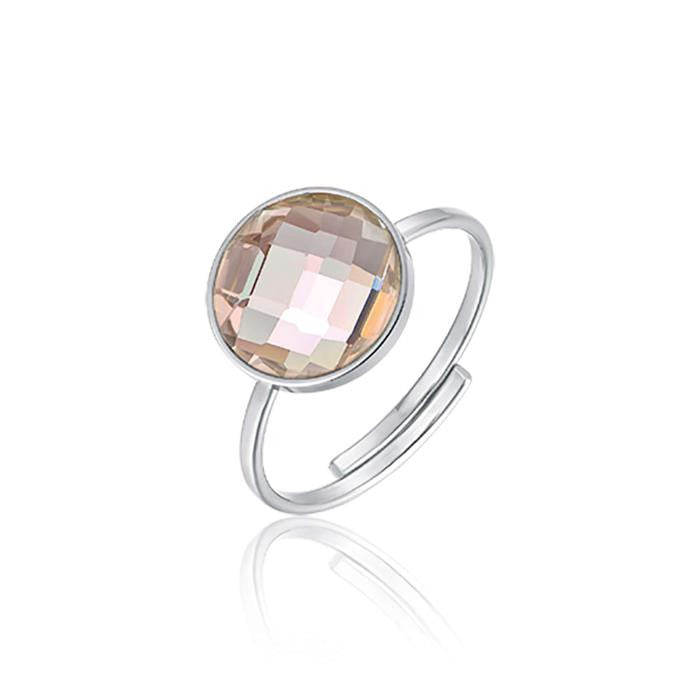 Bague en acier avec pierre d'ombre dorée