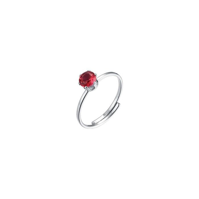 Anello in acciaio con cristallo fucsia
