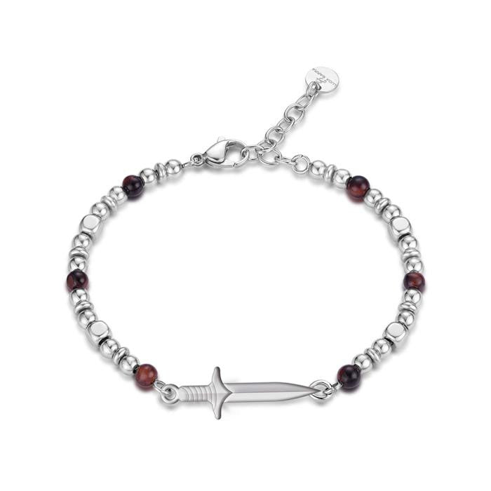 Bracelet en acier avec œil de tigre