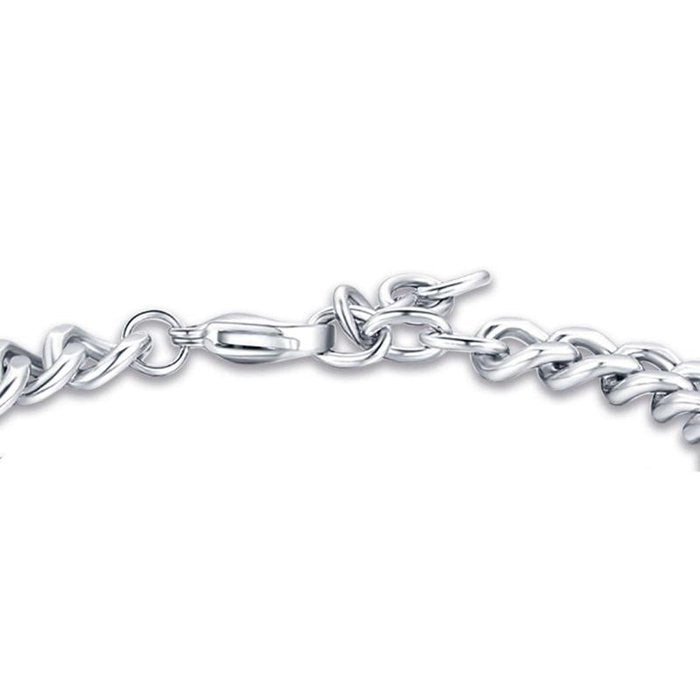 Bracciale in acciaio con piastra in acciaio gold e croce