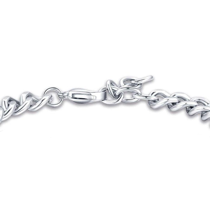 Bracciale in acciaio con piastra in acciaio e croce