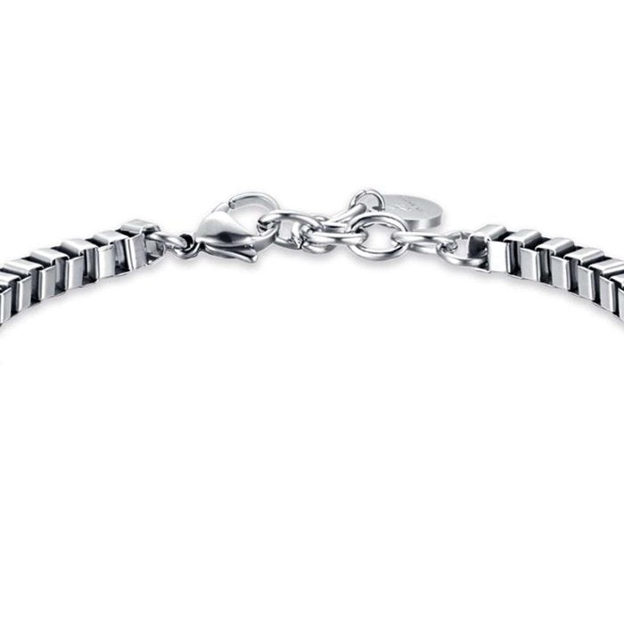 Steel bracelet with white crystals