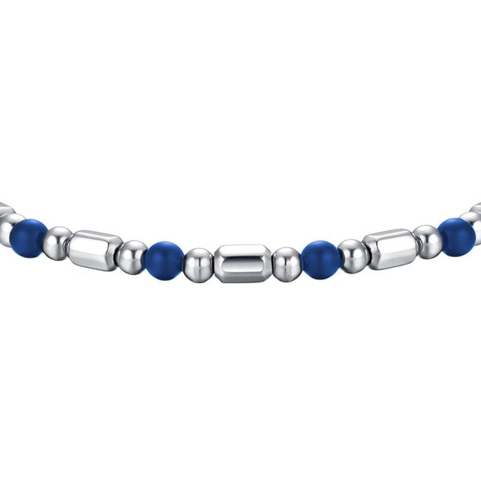 Bracciale in acciaio con pietre blu