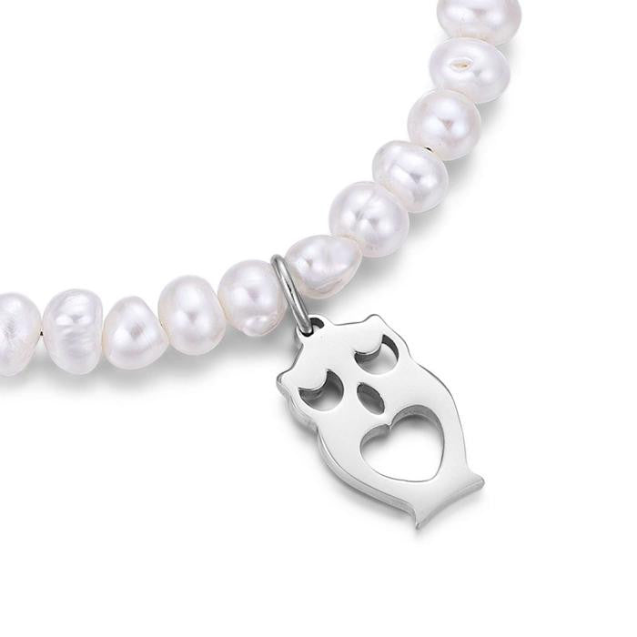 Bracelet avec perles et hibou