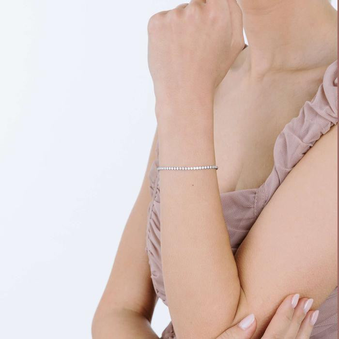 Tennis en acier cristal blanc de 2 mm