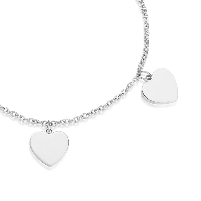 Bracelet en acier avec cœurs