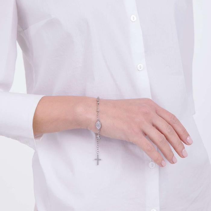 Steel Rosary Bracelet With Steel Balls