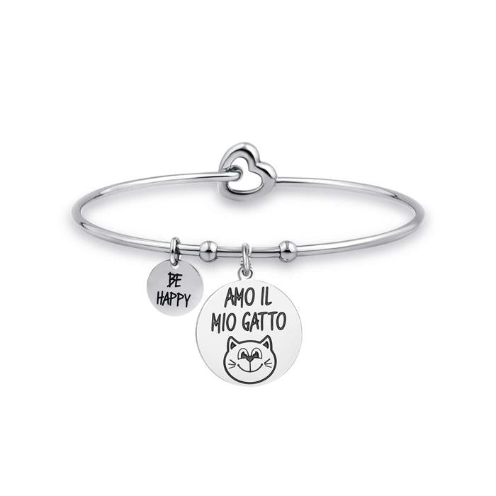 I Love My Cat Steel Bracelet