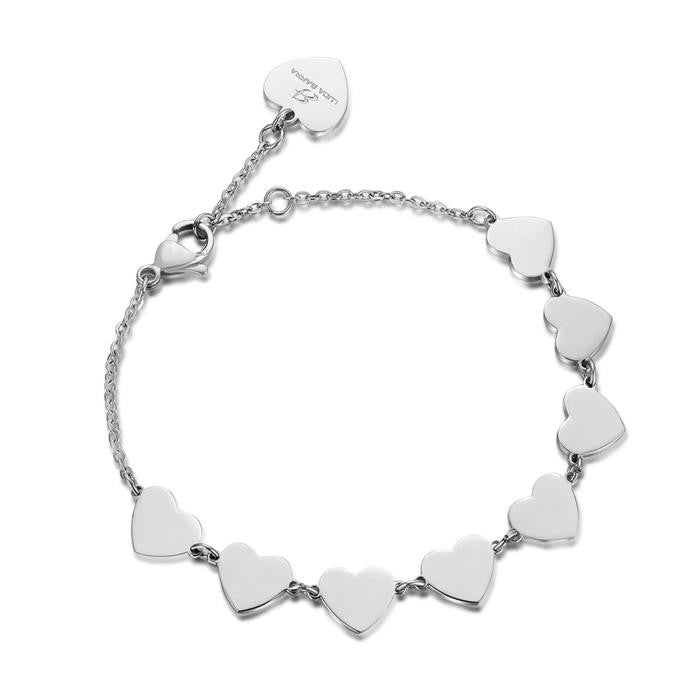 Bracelet en acier avec cœurs