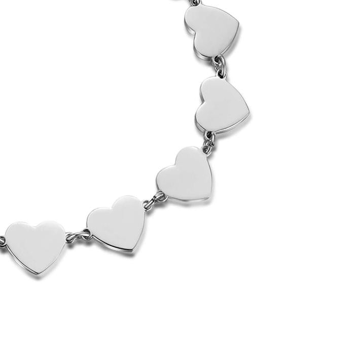 Bracelet en acier avec cœurs