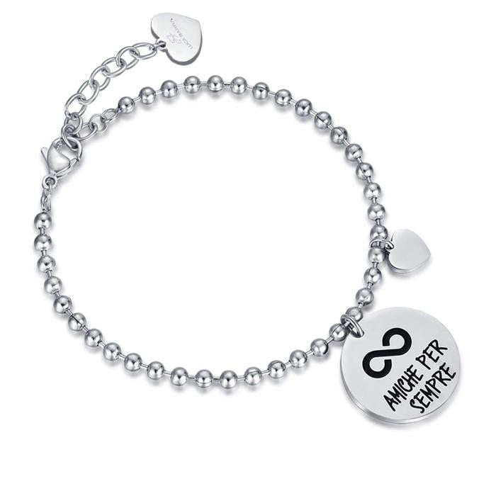 Bracelet en acier avec phrase « Friends Forever »